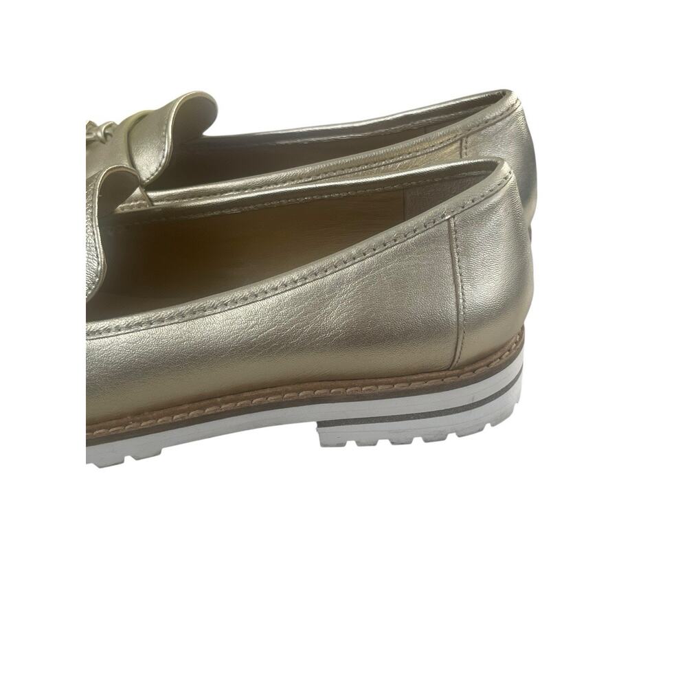 Talbots Tassel Loafer Women's Size 6 M Gold Metallic Leather Slip On Comfort - Picture 6 of 14